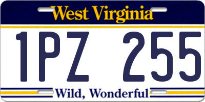 WV license plate 1PZ255