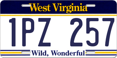 WV license plate 1PZ257
