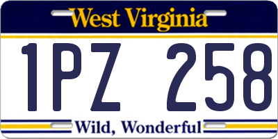 WV license plate 1PZ258