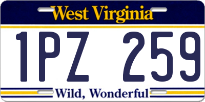 WV license plate 1PZ259