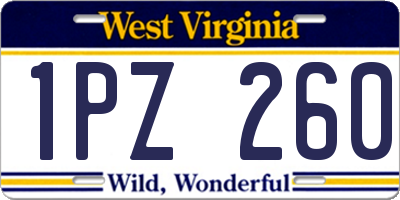WV license plate 1PZ260