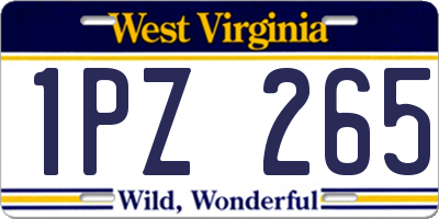 WV license plate 1PZ265