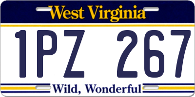 WV license plate 1PZ267