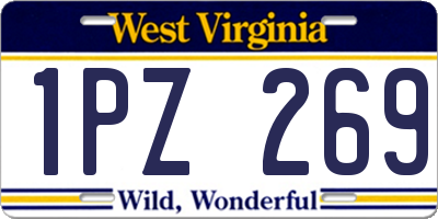 WV license plate 1PZ269