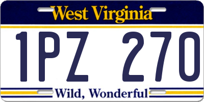 WV license plate 1PZ270