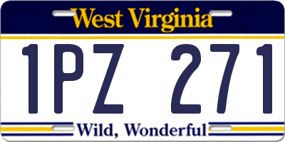 WV license plate 1PZ271