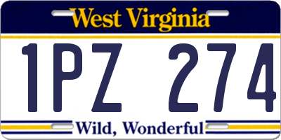 WV license plate 1PZ274