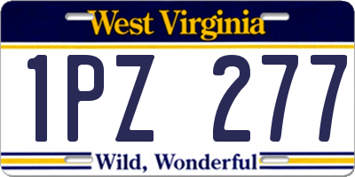 WV license plate 1PZ277