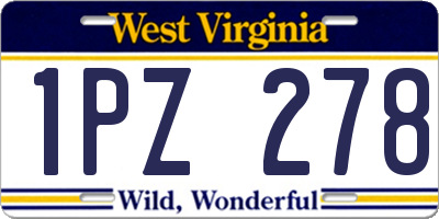 WV license plate 1PZ278