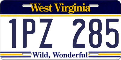 WV license plate 1PZ285