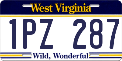 WV license plate 1PZ287