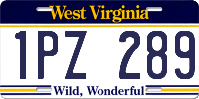 WV license plate 1PZ289