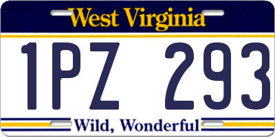 WV license plate 1PZ293