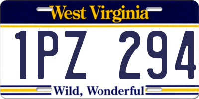 WV license plate 1PZ294