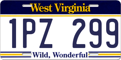 WV license plate 1PZ299