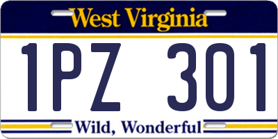 WV license plate 1PZ301