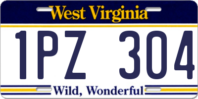 WV license plate 1PZ304