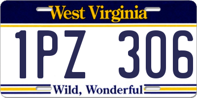 WV license plate 1PZ306