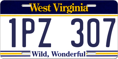 WV license plate 1PZ307