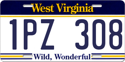 WV license plate 1PZ308
