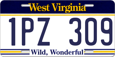 WV license plate 1PZ309