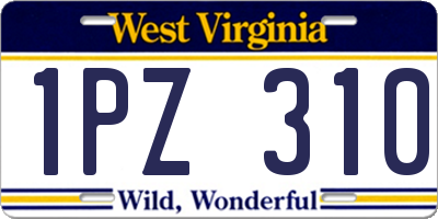 WV license plate 1PZ310