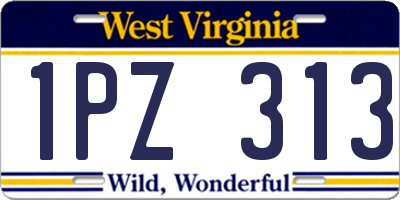 WV license plate 1PZ313