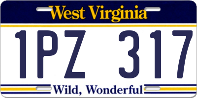 WV license plate 1PZ317