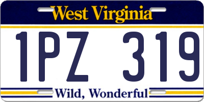WV license plate 1PZ319