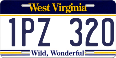 WV license plate 1PZ320