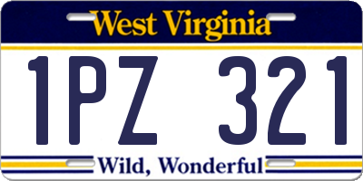 WV license plate 1PZ321