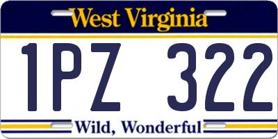 WV license plate 1PZ322