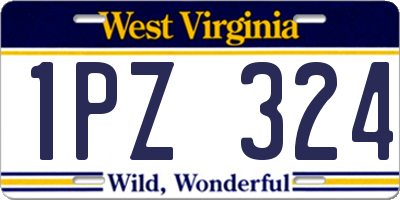 WV license plate 1PZ324