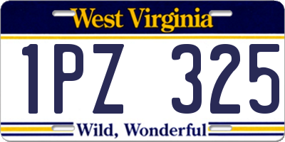 WV license plate 1PZ325