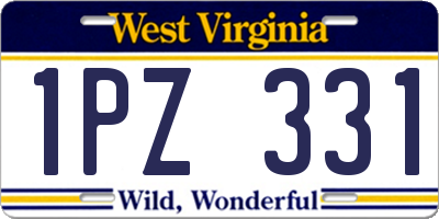 WV license plate 1PZ331