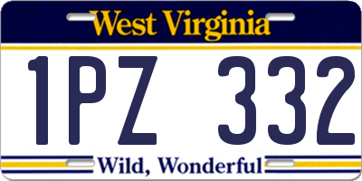 WV license plate 1PZ332