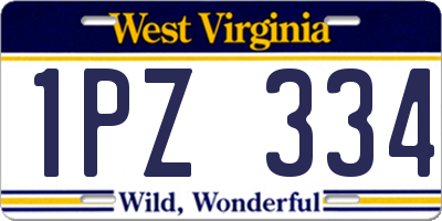 WV license plate 1PZ334