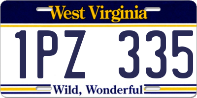 WV license plate 1PZ335