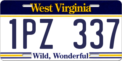 WV license plate 1PZ337
