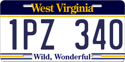WV license plate 1PZ340