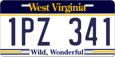 WV license plate 1PZ341