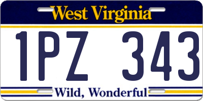 WV license plate 1PZ343