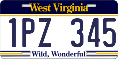 WV license plate 1PZ345