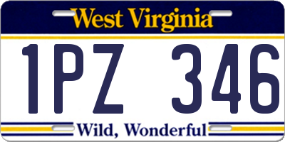 WV license plate 1PZ346