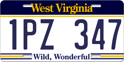 WV license plate 1PZ347