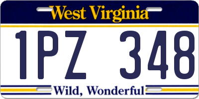 WV license plate 1PZ348