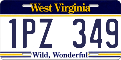 WV license plate 1PZ349