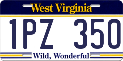 WV license plate 1PZ350