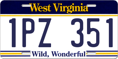 WV license plate 1PZ351
