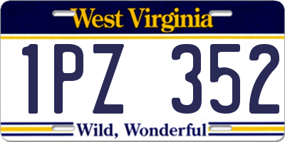 WV license plate 1PZ352